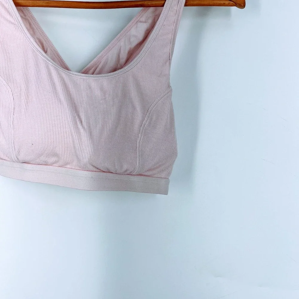 True & Co Womens Ribbed Crisscross‎ Back Sports Bra Yoga Top Athleisure Size XL - Picture 6 of 14